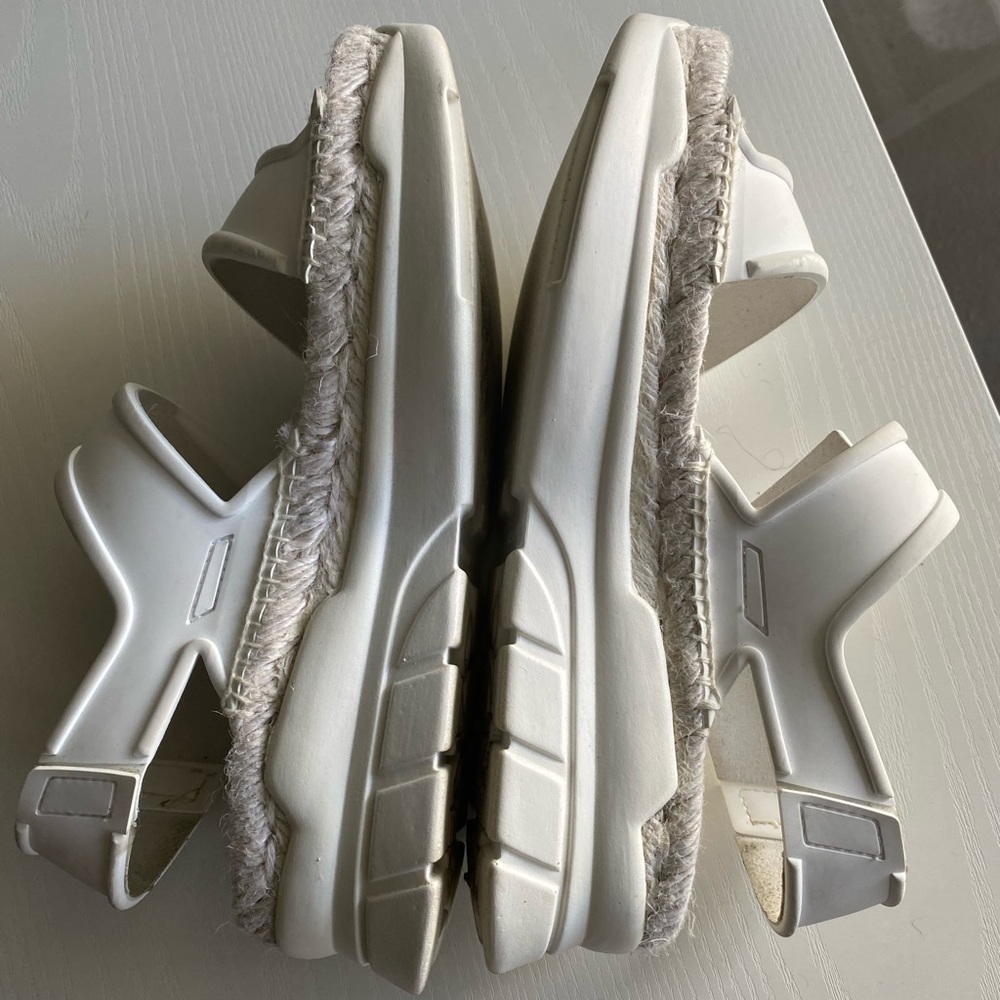 Kenzo White Platform Straw Elements Sandals 7 Size - image 2